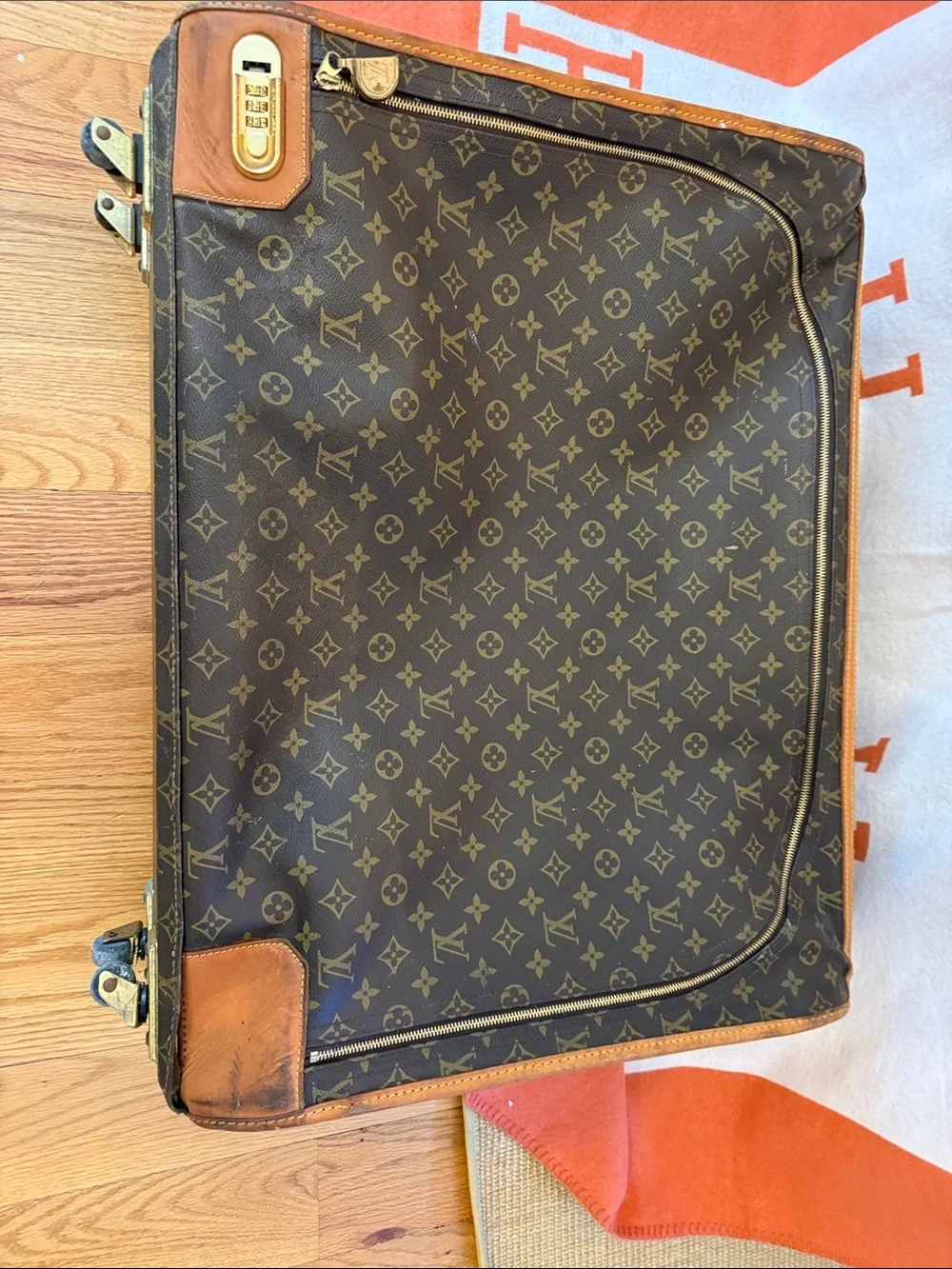 Louis Vuitton Monogram Canvas Suitcase with Tan Trim, Look at Photos